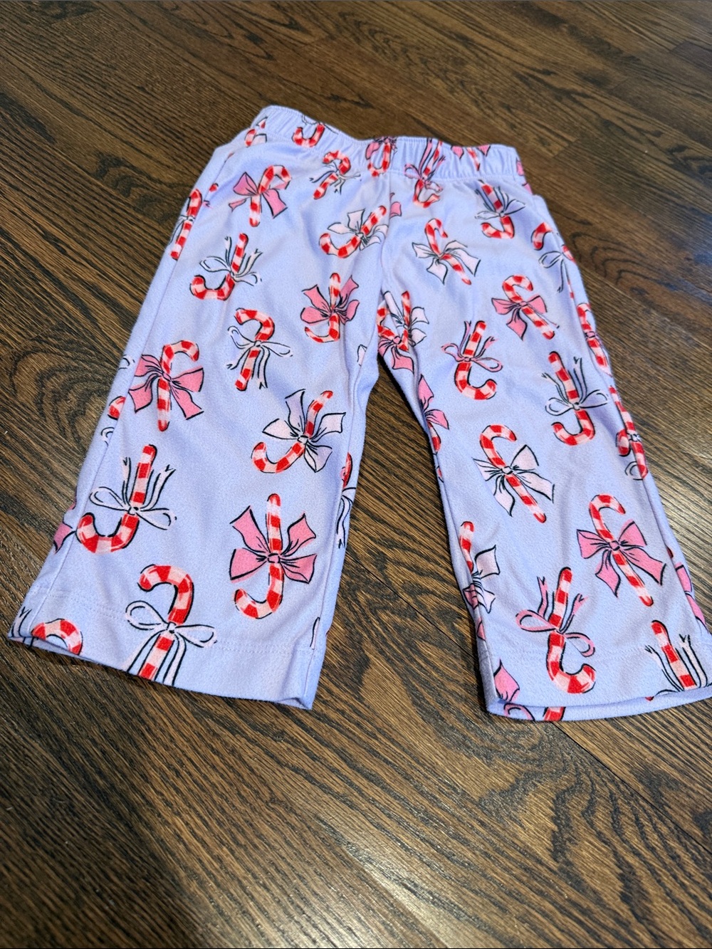 Kids Light Purple Candy Cane Print Pajama Pants